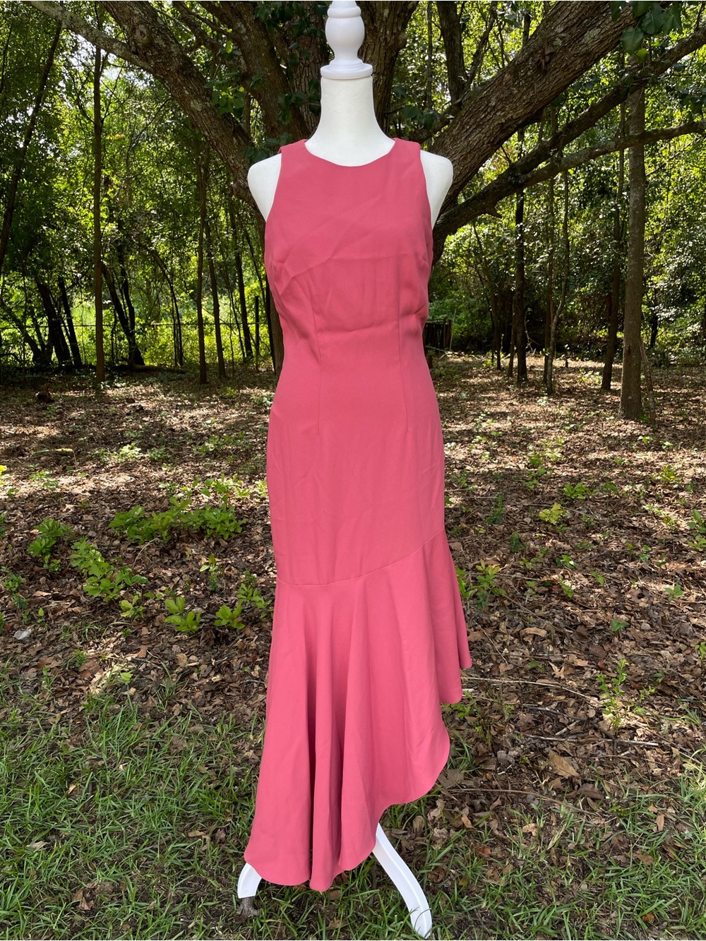 Marciano Coral Pink High-Low Flounce Dress